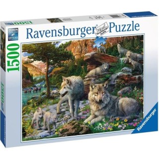Puzzle 1500 p - Loups au printemps