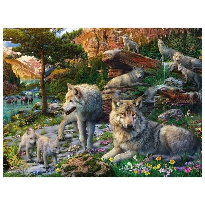 Puzzle 1500 p - Loups au printemps