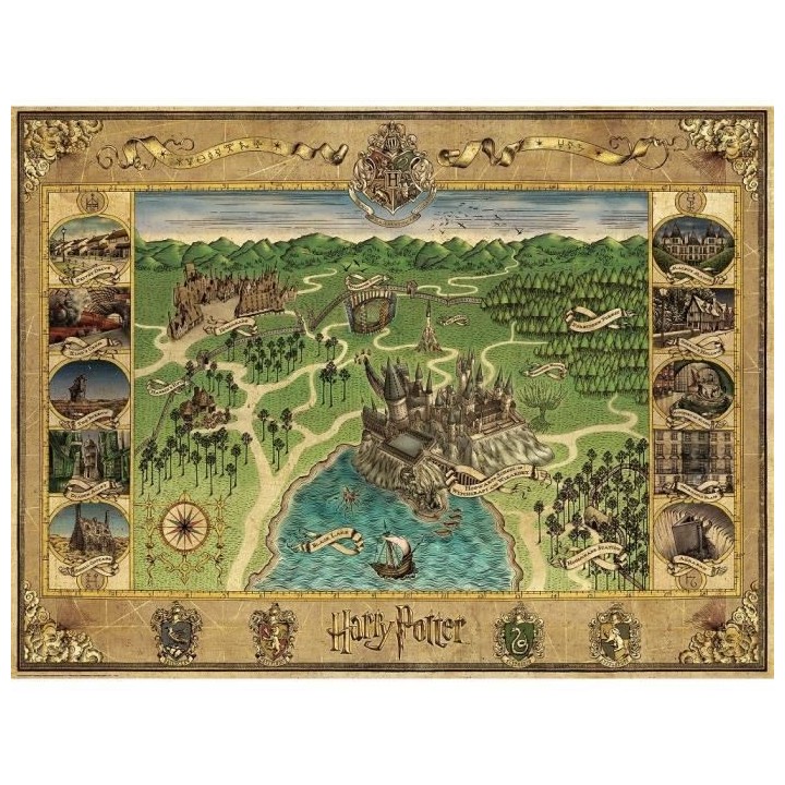 HARRY POTTER Puzzle 1500 pieces - La carte de Poudlard - Ravensburger