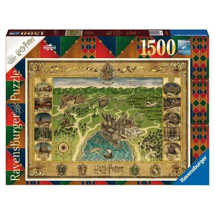HARRY POTTER Puzzle 1500 pieces - La carte de Poudlard - Ravensburger