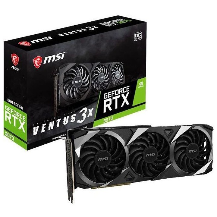 Carte Graphique - MSI - RTX 3070 VENTUS 3X 8G OC LHR - (912-V390-273)