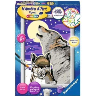 Numéro d'art - petit format - Cri du loup - Ravensburger - Kit comple