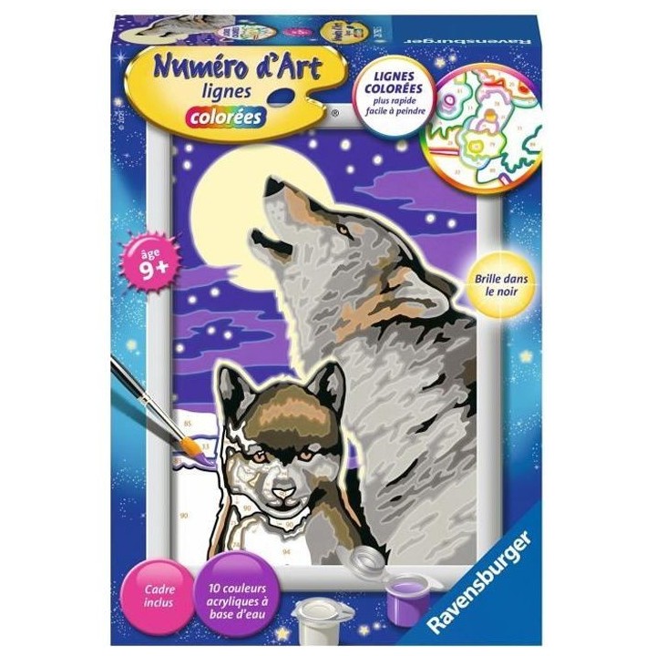 Numéro d'art - petit format - Cri du loup - Ravensburger - Kit comple