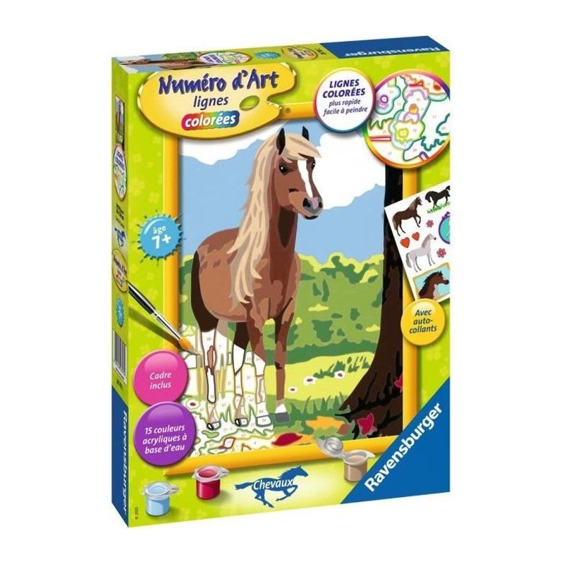 Numéro d'art - moyen format - Cheval et nature - Ravensburger - Kit complet de Peinture au numéro - Des 7 ans