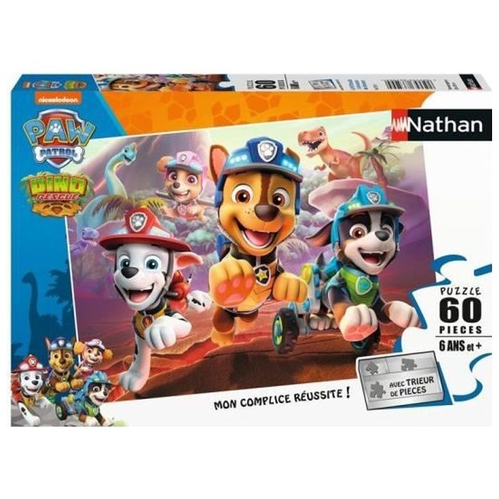 PAT'PATROUILLE Puzzle 60 pieces - A la rescousse des dinosaures - Nath