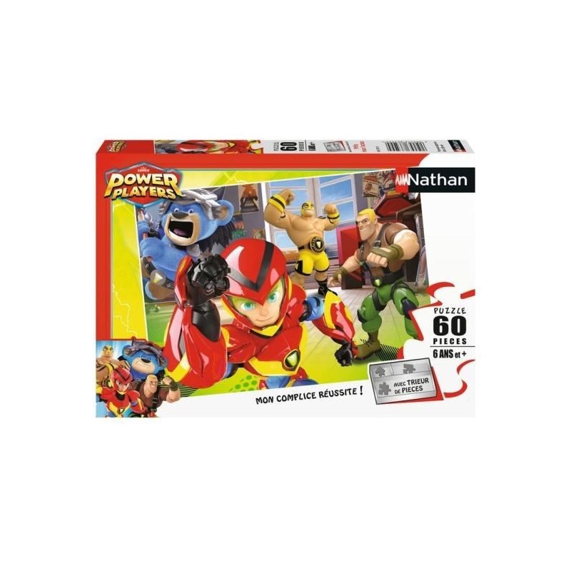 POWER PLAYERS Puzzle 60 pieces - Prets pour l'action - Nathan - Puzzle Enfant + Trieur - Des 6 ans