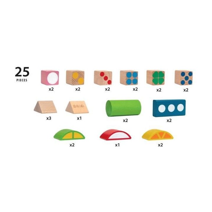 BRIO - Blocs de construction a motifs - Seau 25 Pces
