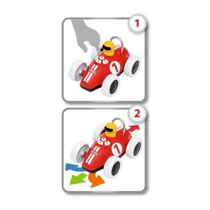 Brio Voiture de course Play & Learn - Boutons directionnels - Jouet d'