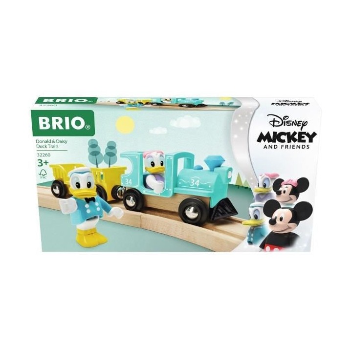 DISNEY Brio Train de Donald & Daisy Duck - Train sans pile pour circui