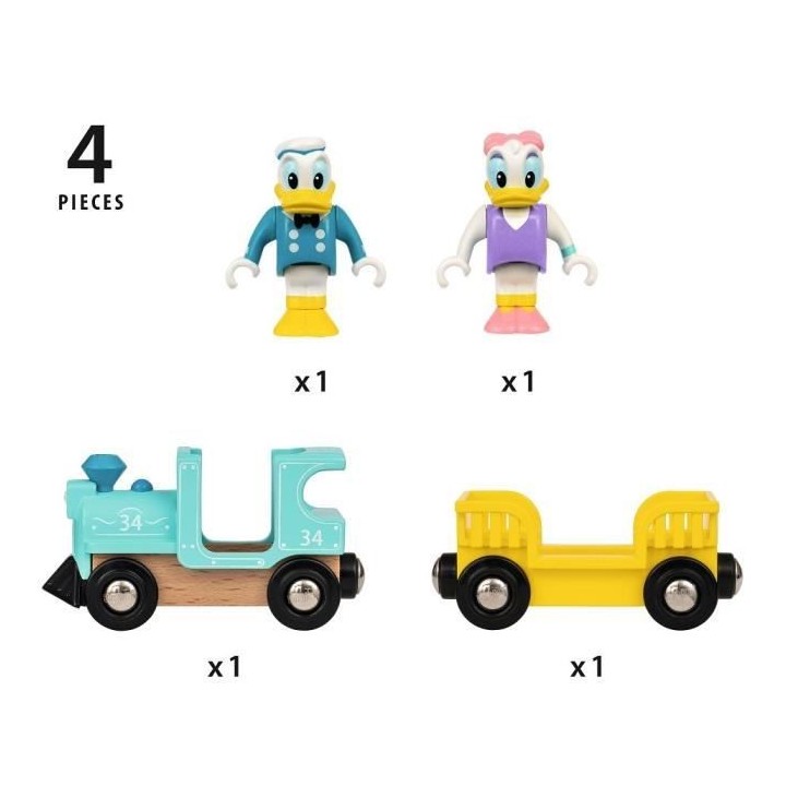 DISNEY Brio Train de Donald & Daisy Duck - Train sans pile pour circui