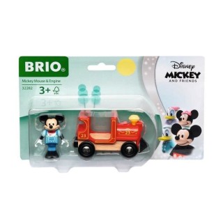 DISNEY Brio Mickey Mouse & Locomotive - Train sans pile pour circuit d