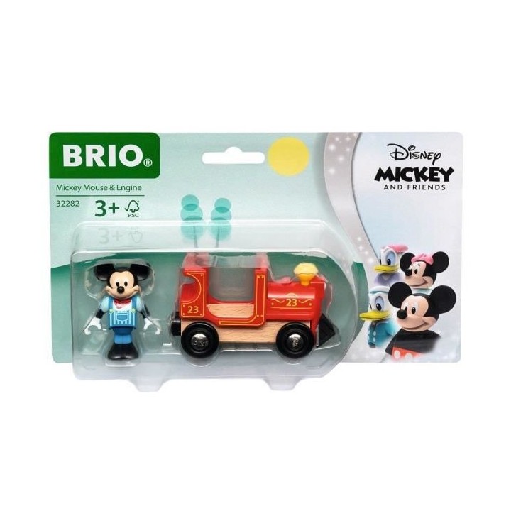 DISNEY Brio Mickey Mouse & Locomotive - Train sans pile pour circuit d