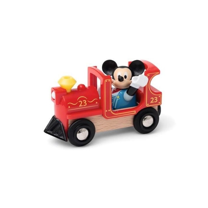 DISNEY Brio Mickey Mouse & Locomotive - Train sans pile pour circuit d