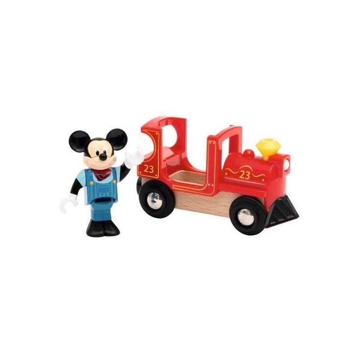 DISNEY Brio Mickey Mouse & Locomotive - Train sans pile pour circuit d