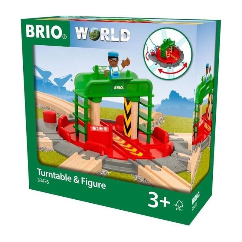 Brio World Plaque Tournante et Personnage - Accessoire pour circuit de train en bois - Ravensburger - Mixte des 3 ans - 33476