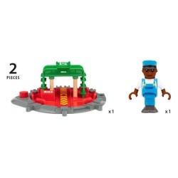 Brio World Plaque Tournante et Personnage - Accessoire pour circuit de train en bois - Ravensburger - Mixte des 3 ans - 33476