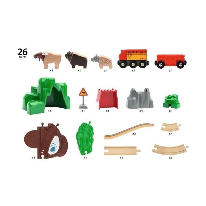 Brio World Grand Circuit Exploration - Coffret complet 27 pieces - Cir