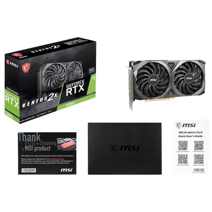 MSI - Carte graphique RTX 3060 VENTUS 2X OC - 12 Go (912-V397-039) - L