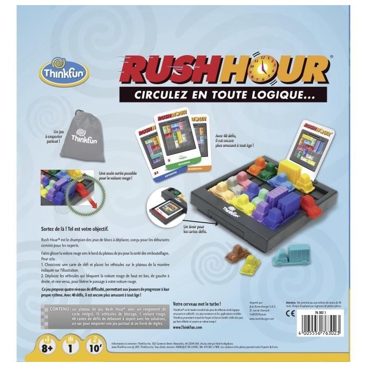Rush Hour - Ravensburger - Casse-tete Think Fun - 40 défis 4 niveaux