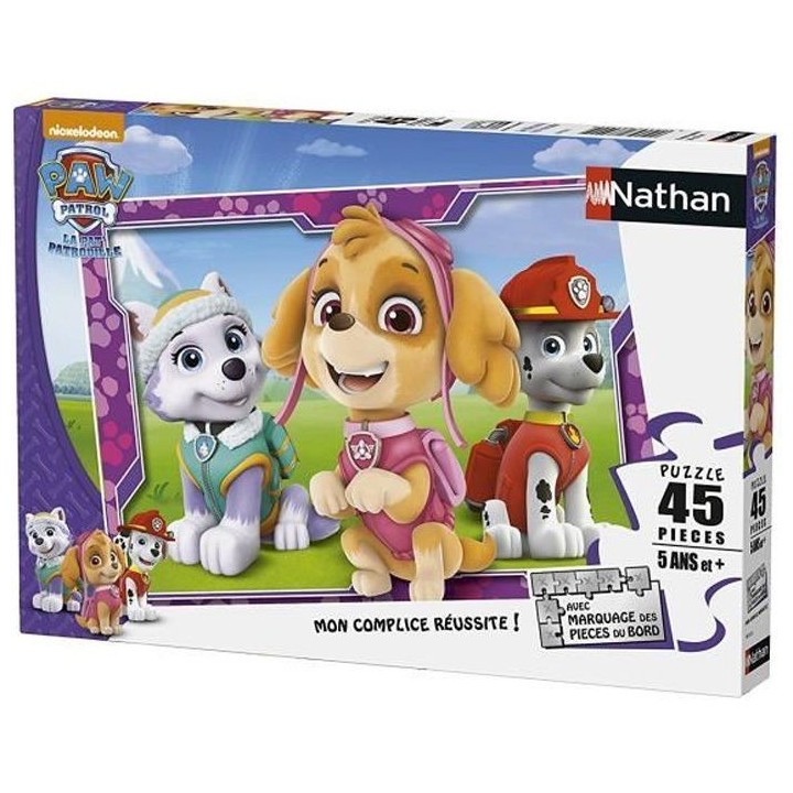 PAT' PATROUILLE Puzzle 45 pieces - Stella, Everest et Marcus - Nathan
