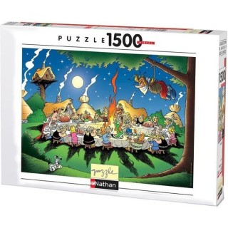 Puzzle 1500 pieces - Le banquet / Astérix - Nathan - Puzzle Adultes -