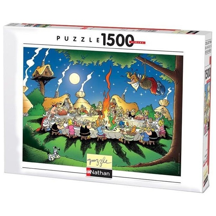 Puzzle 1500 pieces - Le banquet / Astérix - Nathan - Puzzle Adultes -