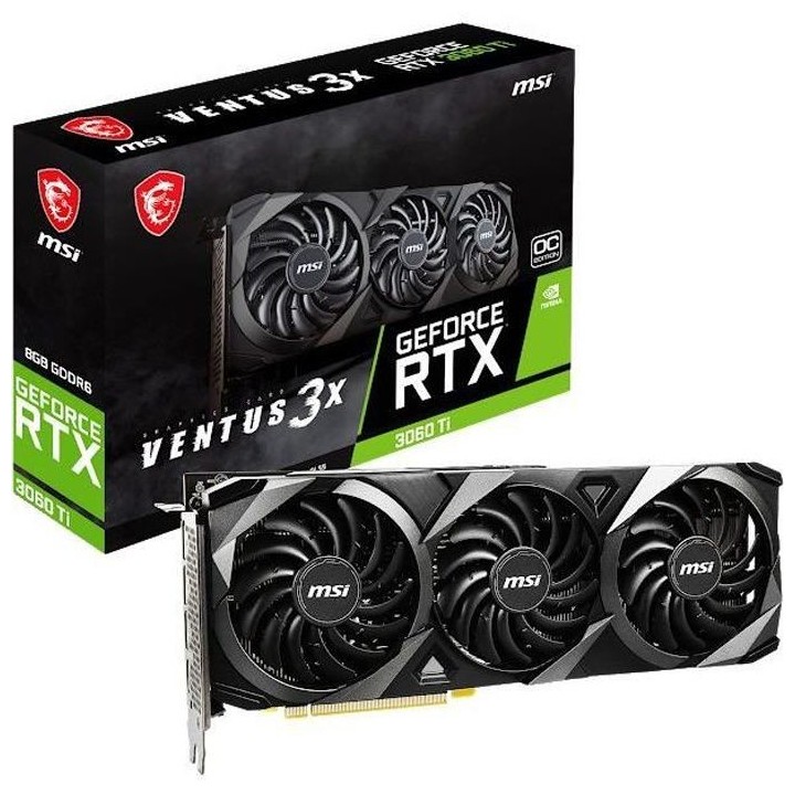 Carte Graphique - MSI - RTX 3060TI VENTUS 3X 8G LHR - (912-V397-239)