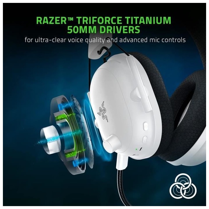 RAZER - Casque-Micro Gaming - BLACKSHARK V2 PRO WHITE EDIT