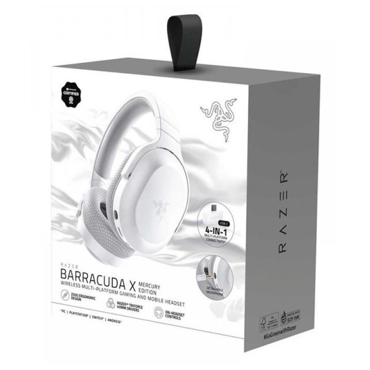 RAZER - Casque gaming - BARRACUDA X MERCURY WHITE