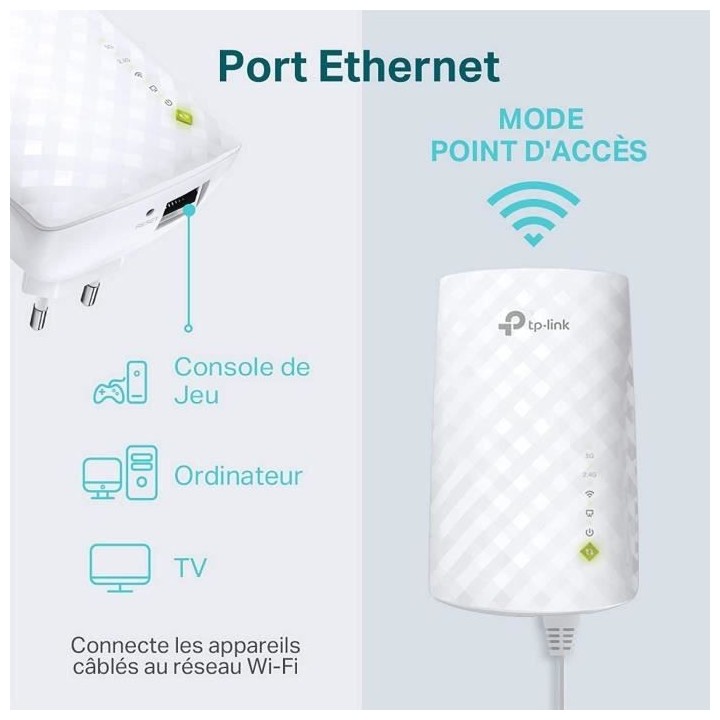 TP-LINK Répéteur Wi-Fi double bande AC 750Mbps RE200