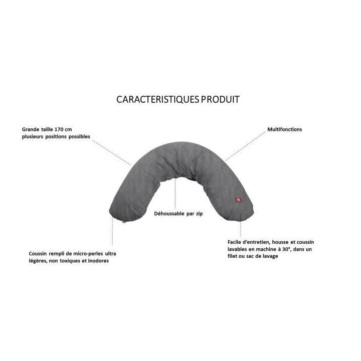 Red Castle Coussin d'allaitement Big Flopsy Fleur de coton - Chambray