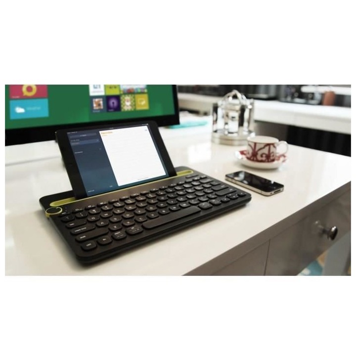 LOGITECH - Clavier bluetooth multidevice K480 Noir - AZERTY - Noir