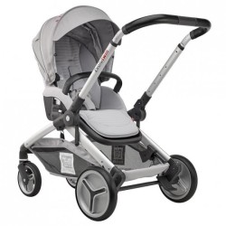 RED CASTLE Poussette double Evolutwin - Des la naissance - Jusqu'a 15kg - Dossier réglable - Gris