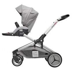 RED CASTLE Poussette double Evolutwin - Des la naissance - Jusqu'a 15kg - Dossier réglable - Gris