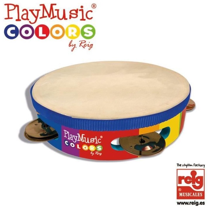 CLAUDIO REIG Tambourin en bois, avec boîte