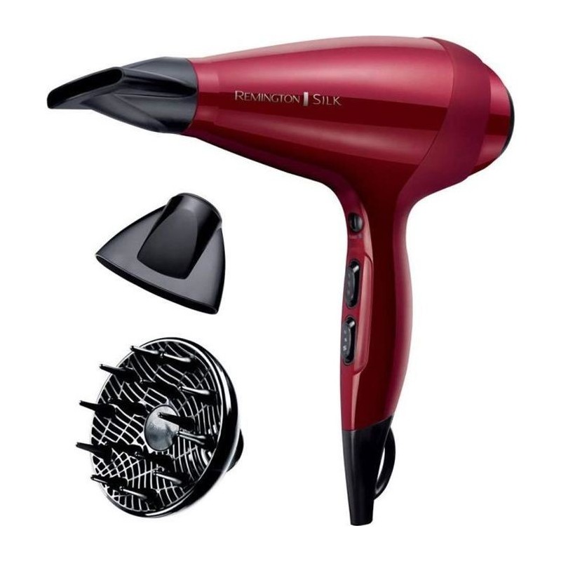 Seche-Cheveux Remington AC9096 Silk Ionique Grille Céramique Protéine de Soie, Moteur AC Professionnel, Fonction turbo 2400W