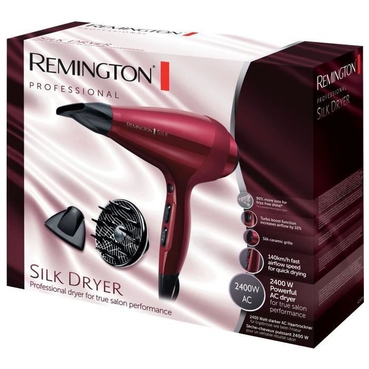 Seche-Cheveux Remington AC9096 Silk Ionique Grille Céramique Protéin