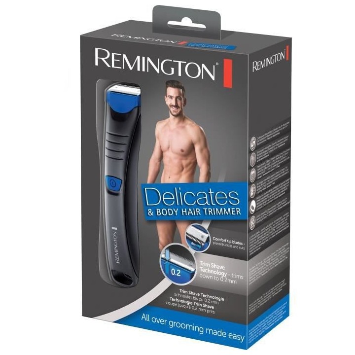 Remington BHT250 Tondeuse Rasoir Corps Homme Delicates Etanche, 3 Sabo