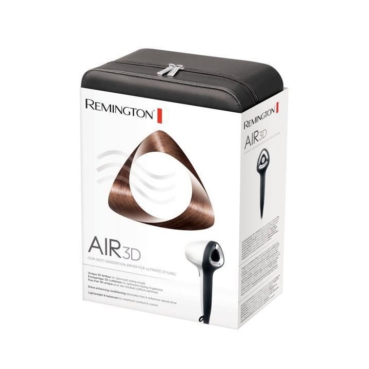 Seche-Cheveux Remington D7779 Air 3D, Ionique Puissant, Soin Micromol