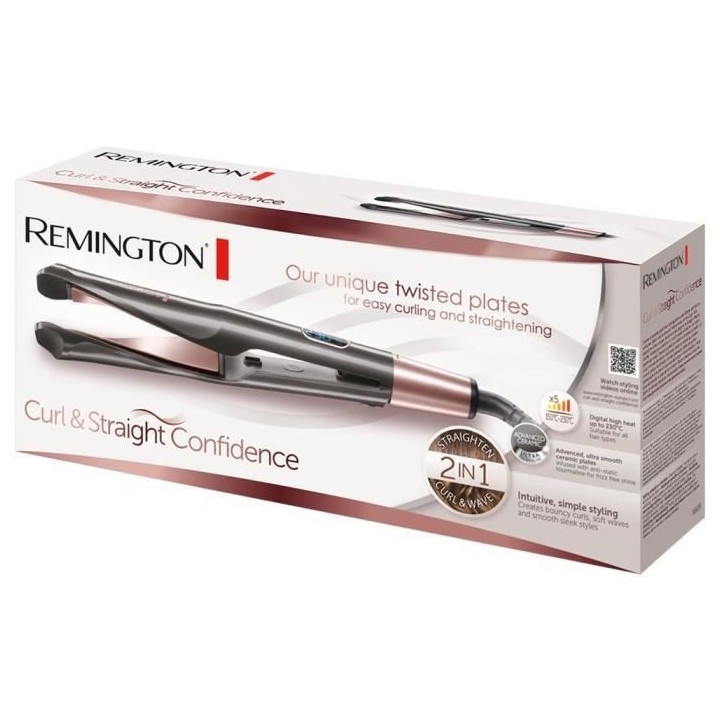 Remington S6606 Fer a Lisser, Fer a Boucler, Lisseur, Boucleur Curl Co
