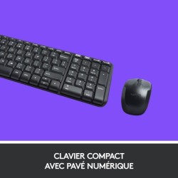 LOGITECH Ensemble Clavier Souris MK220 - AZERTY - Sans Fil