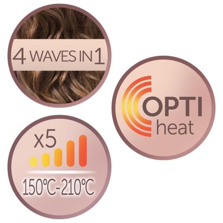 Remington CI91AW Fer a Boucler, Boucleur 4en1 Proluxe, 4 Styles Ondula