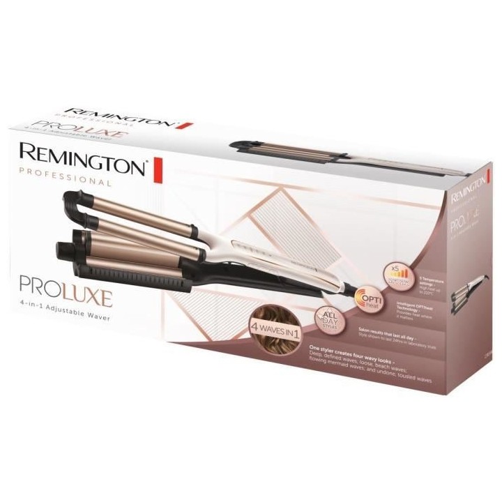 Remington CI91AW Fer a Boucler, Boucleur 4en1 Proluxe, 4 Styles Ondula