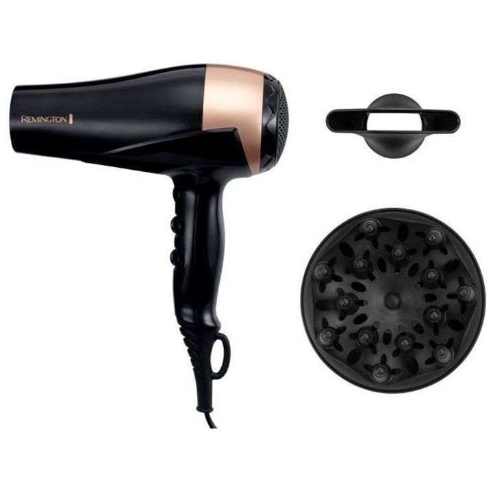 Remington D6098 Seche-cheveux 2200W ionique, sublime la brillance des