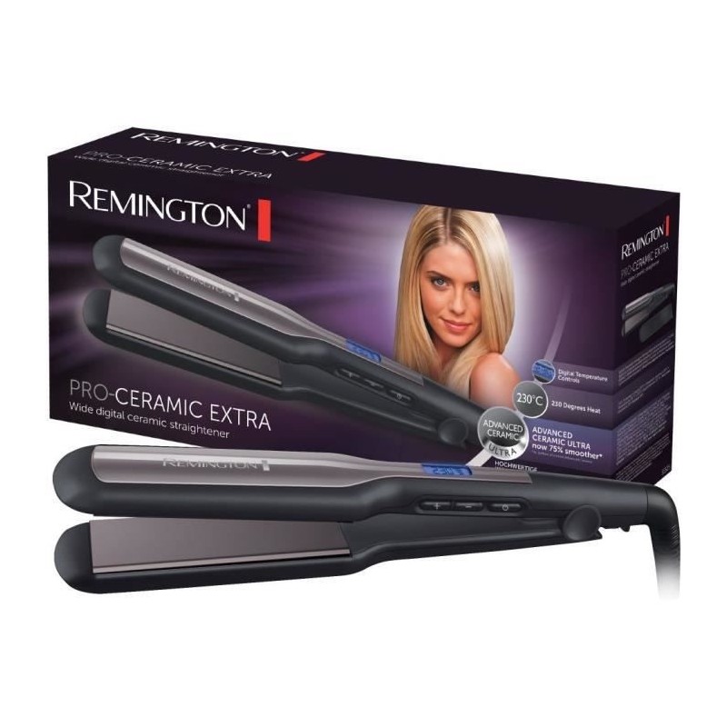 Remington S5525 Fer a Lisser, Lisseur Plaques Flottantes XL Advanced Ceramic, Température Modulable, Lissage Facile