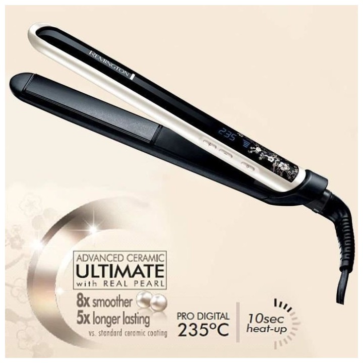 Remington S9500 Fer a Lisser, Lisseur Pearl Plaques Souples Advanced C