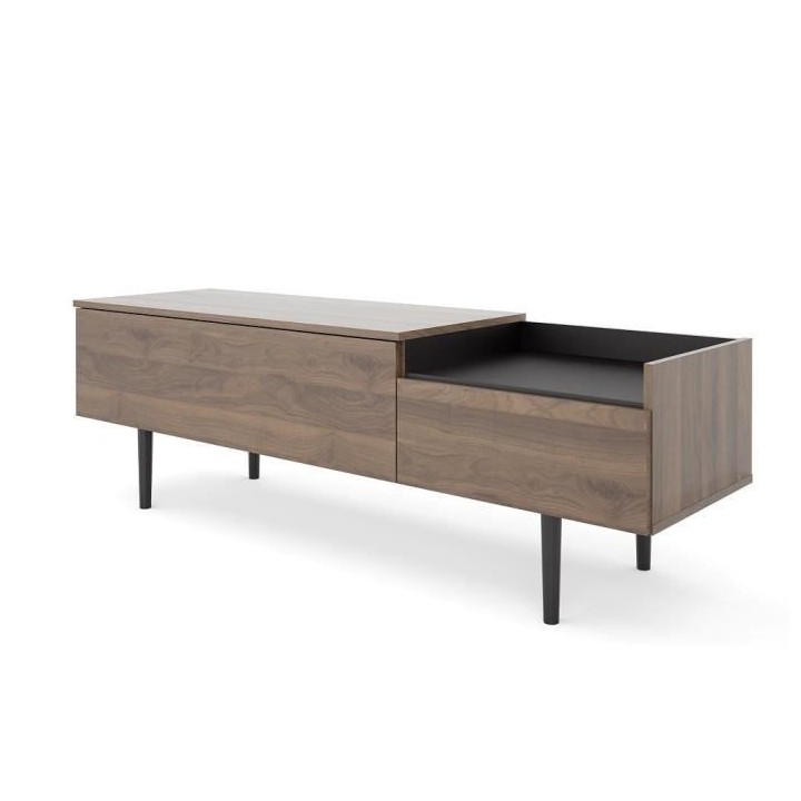 TVILUM Meuble TV 2 tiroirs - Vintage - Panneau de particules - Décor