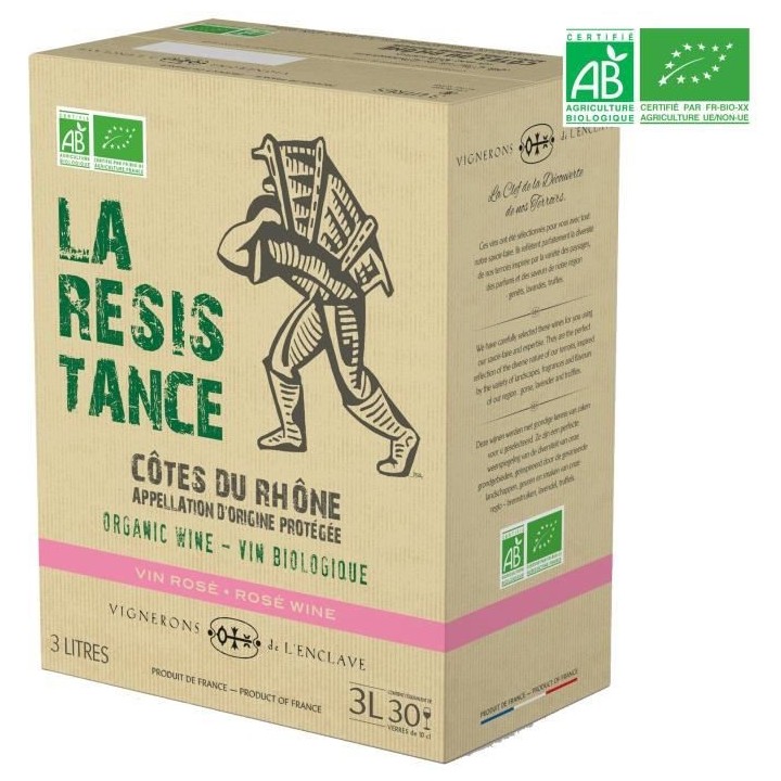 BIB 3L La Résistance Vignerons de l'Enclave Côtes du Rhône - Vin ro