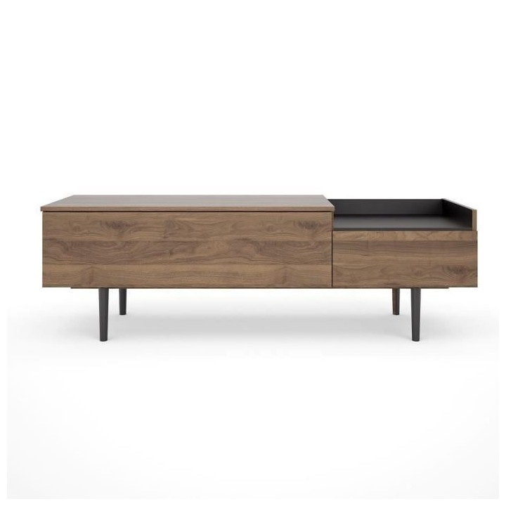 TVILUM Meuble TV 2 tiroirs - Vintage - Panneau de particules - Décor