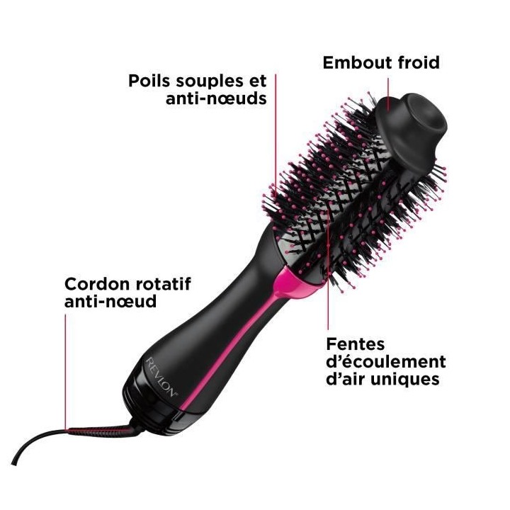 REVLON RVDR5222E - Brosse séchante volumisante 2 en 1 perfectionniste